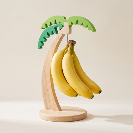 Wooden Banana Hanger with Leaf hero image