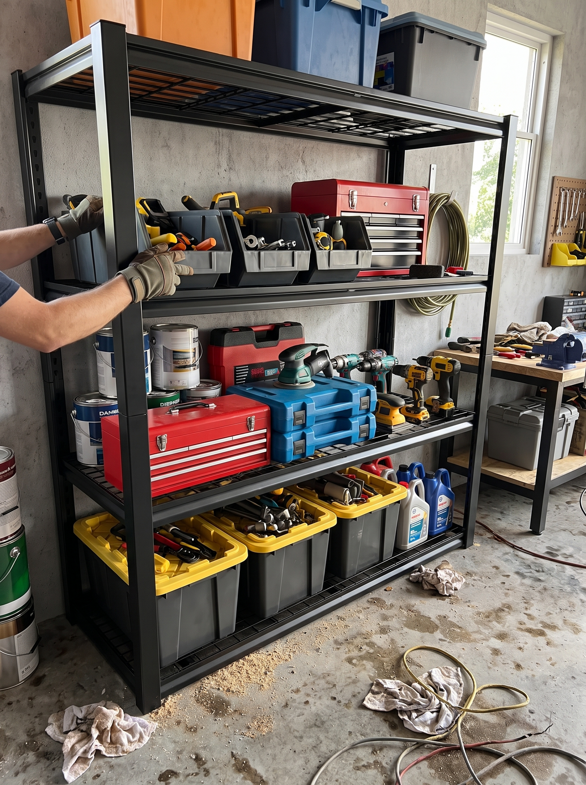 Garage storage unit clearing the floor