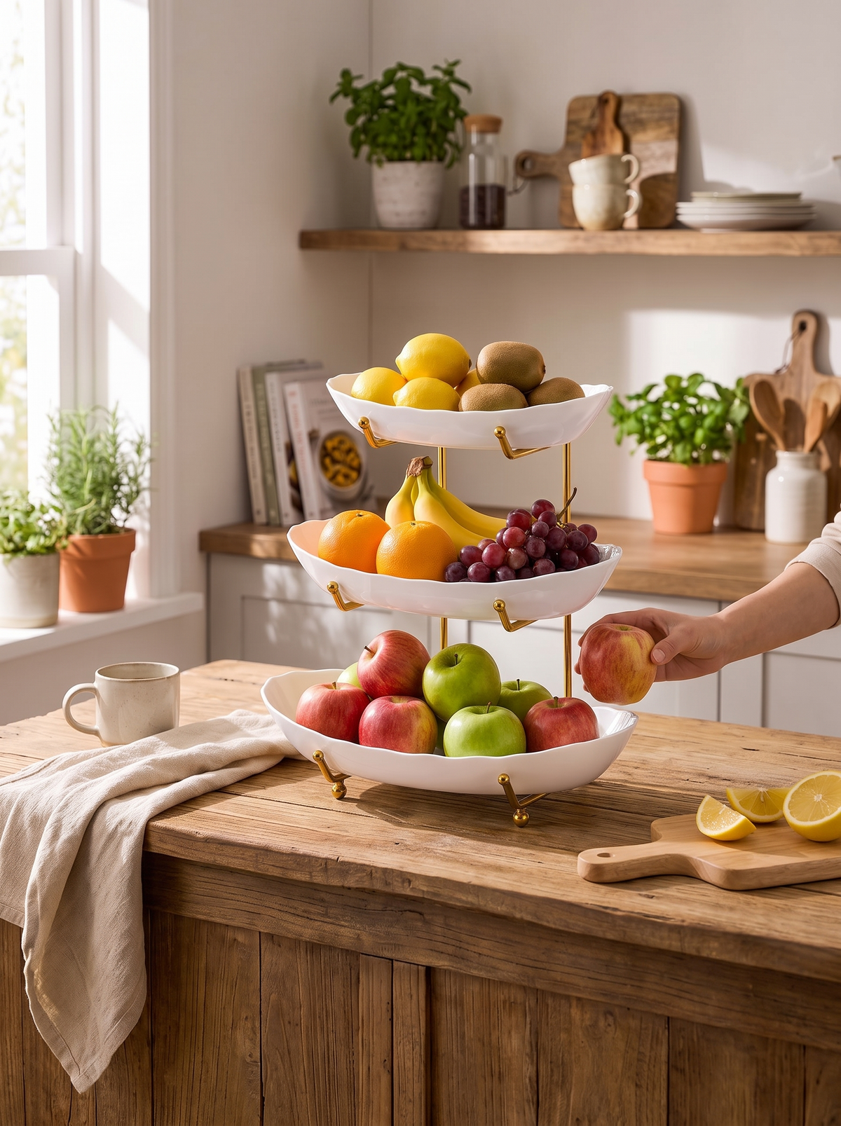 Open tiers letting air reach the fruit