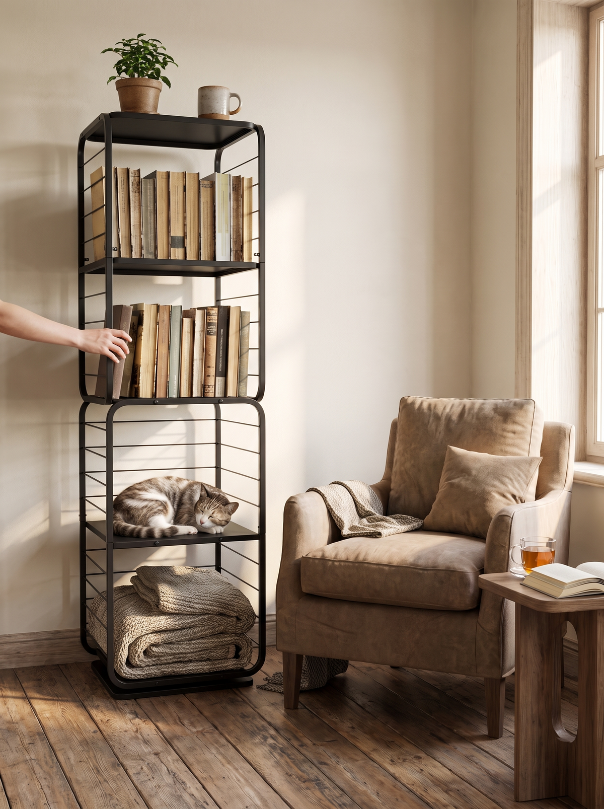 Four tiers standing in a small footprint