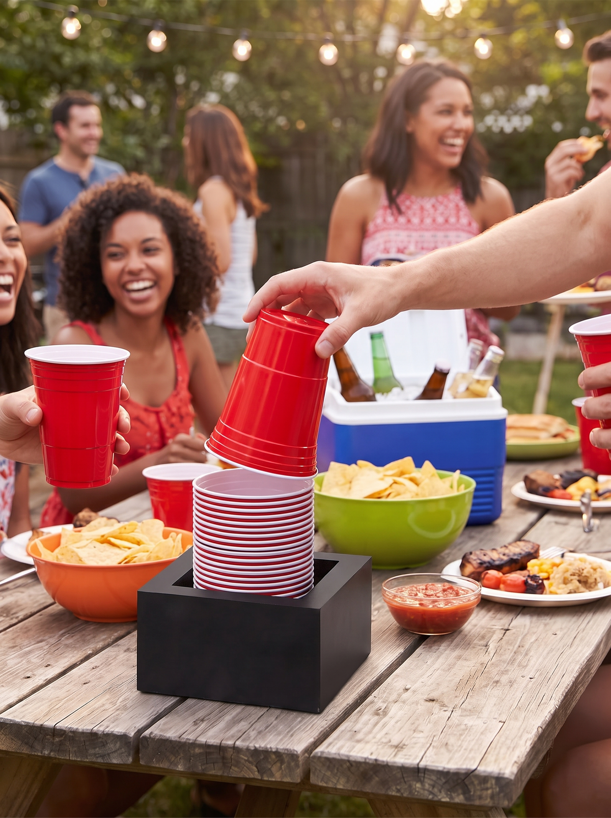 Dispenser on a party table