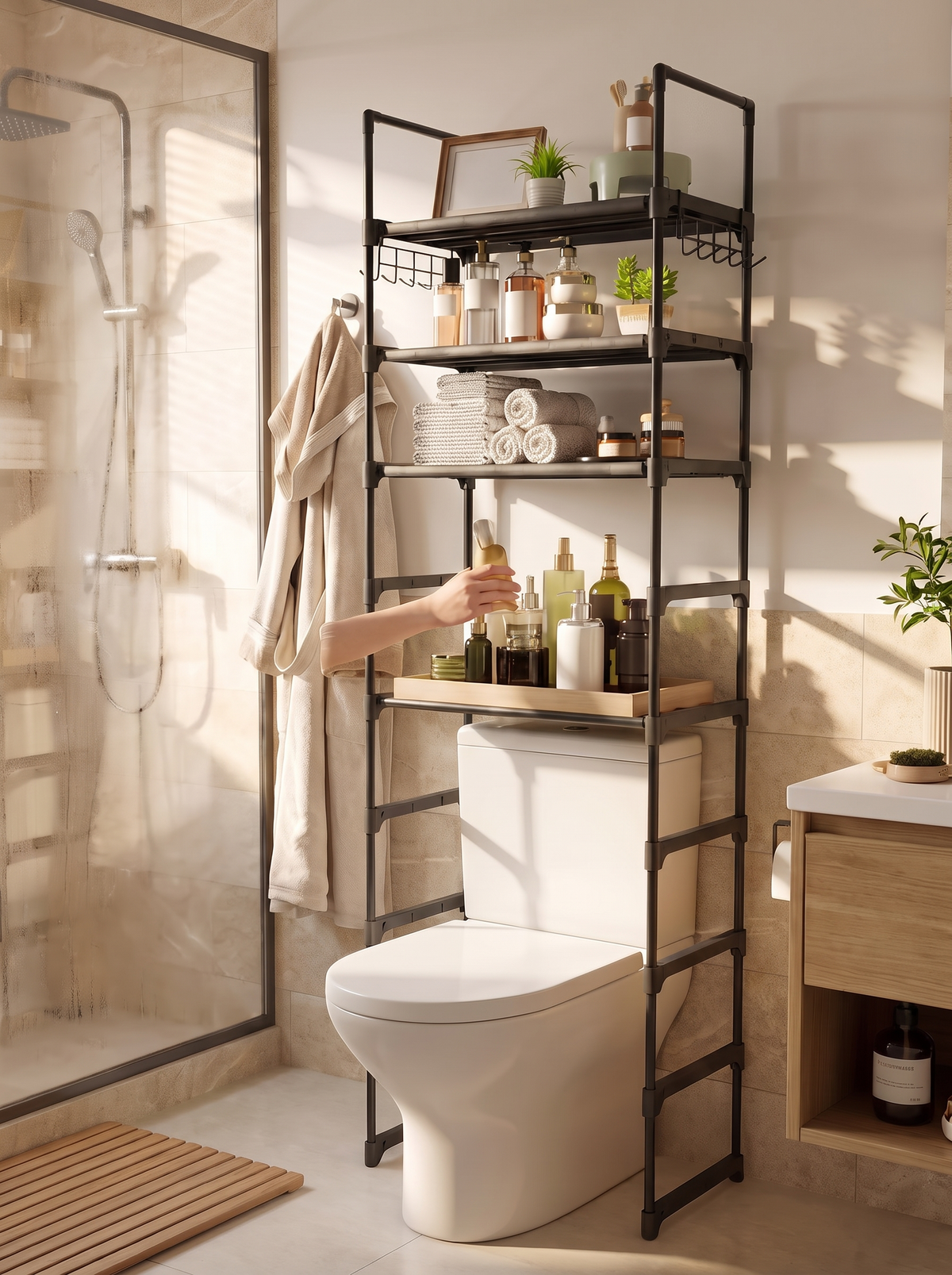 Freestanding rack with nothing drilled